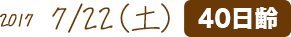 2017 7/22（土） 40日齢